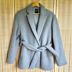 Gap Grey Wool Wrap Coat